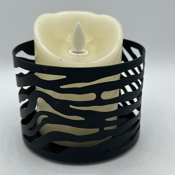 Zebra stripe metal candle holder #1 - Picture 4 of 4